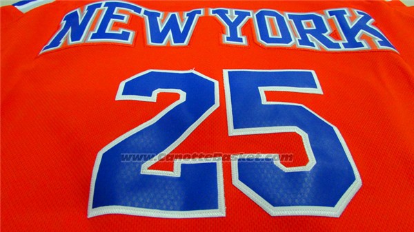 Maglia New York Knicks Derrick Rose #25 Arancione